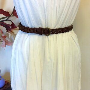 VTG Genuine Leather Waist Belt Brown Braided Fashion New Belt for Pants or Jeans